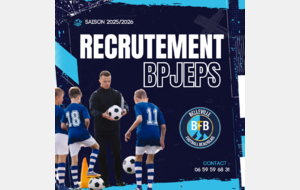 RECRUTEMENT CONTRAT BPJEPS - SAISON 2025/2026