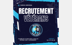 RECRUTEMENT JOUEURS VÉTÉRANS - SAISON 2025/2026