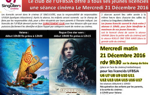 Séance cinéma offerte aux jeunes licenciés