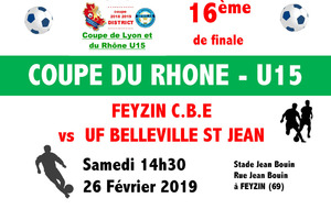 COUPE DE LYON ET DU RHONE U15 - 16èmes de finale