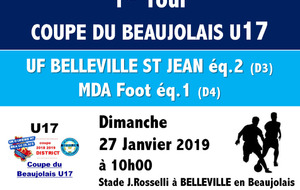match éq 2 U17 ufbsja annulé (forfait) COUPE DU BEAUJOLAIS U17 - 1er tour  