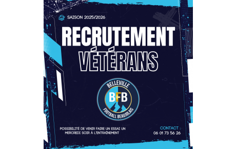 RECRUTEMENT JOUEURS VÉTÉRANS - SAISON 2025/2026