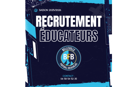 RECRUTEMENT D'ÉDUCATEURS – SAISON 2025/2026