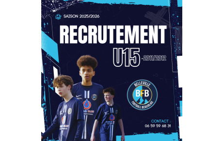 RECRUTEMENT JOUEURS U14/U15 - SAISON 2025/2026